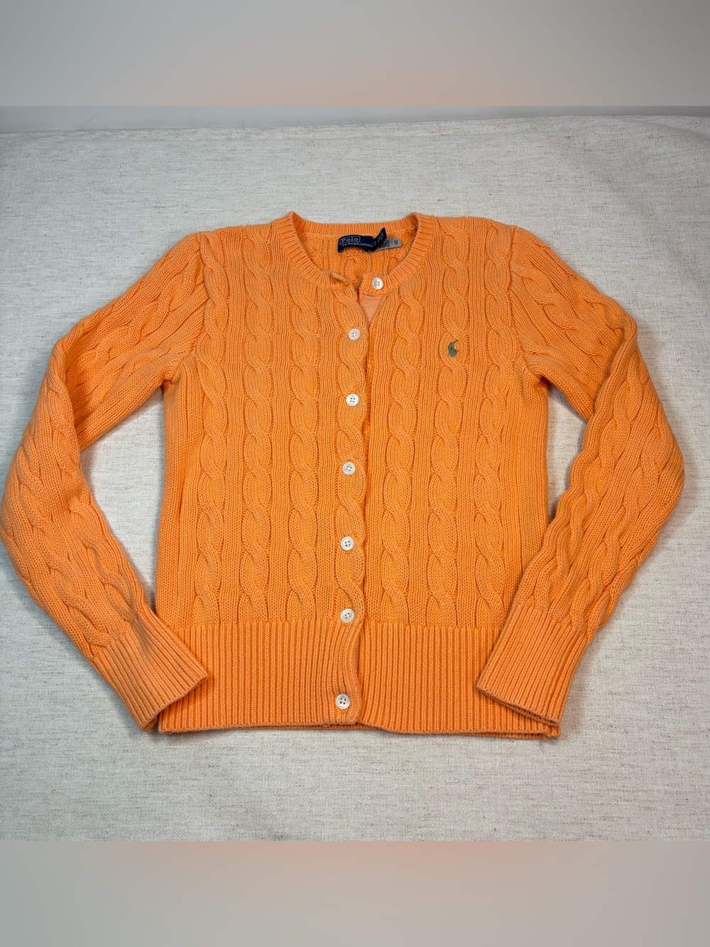 Polo by Ralph Lauren women XS Cable-Knit Button Cardigan sweater long sleeve